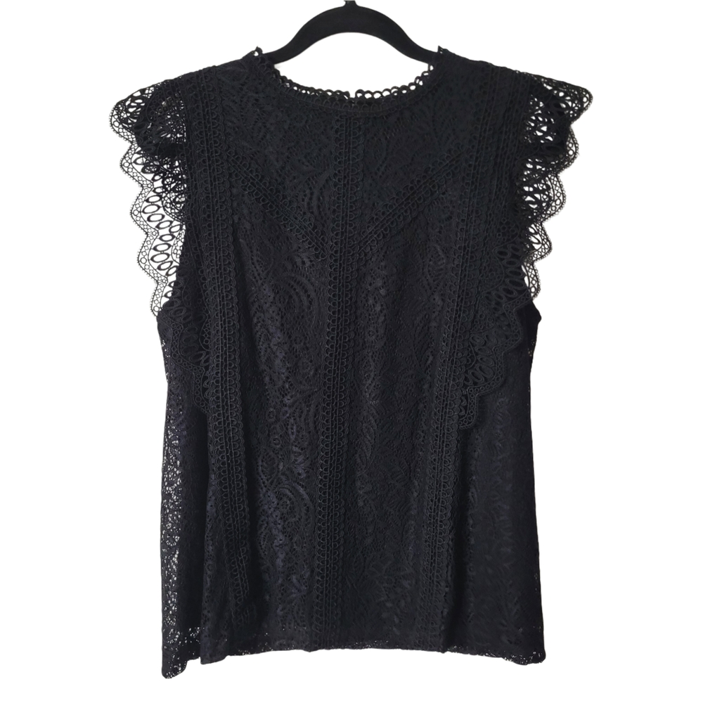 Cable & Gauge Black Lace Blouse Size XL